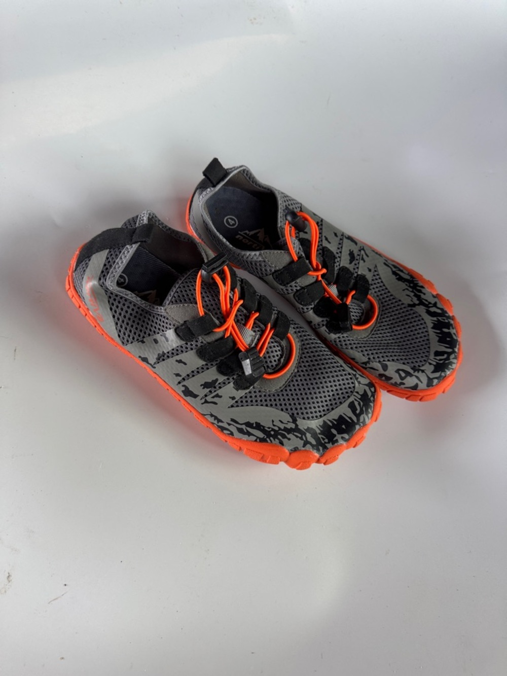 Kids nortiv8 Grey and Orange Water Shoes with Easy Tie Laces